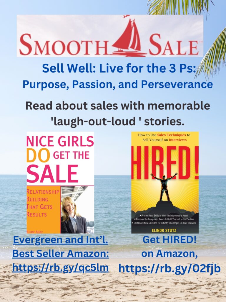 Nice Girls DO Get the Sale: Relationship Building That Gets Results is an International Best-Seller and Evergreen: A Classic! https://amzn.to/39QiVZwHIRED! How To Use Sales Techniques To Sell Yourself On Interviews is a best seller. https://amzn.to/33LP2pv and has helped many to secure the job they desired.