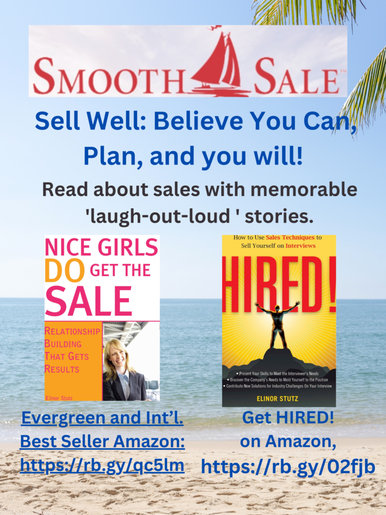 Nice Girls DO Get the Sale: Relationship Building That Gets Results is an International Best-Seller and Evergreen: 
A Classic! https://amzn.to/39QiVZw

HIRED! How To Use Sales Techniques To Sell Yourself On Interviews is a best seller. https://amzn.to/33LP2pv and has helped many to secure the job they desired.
