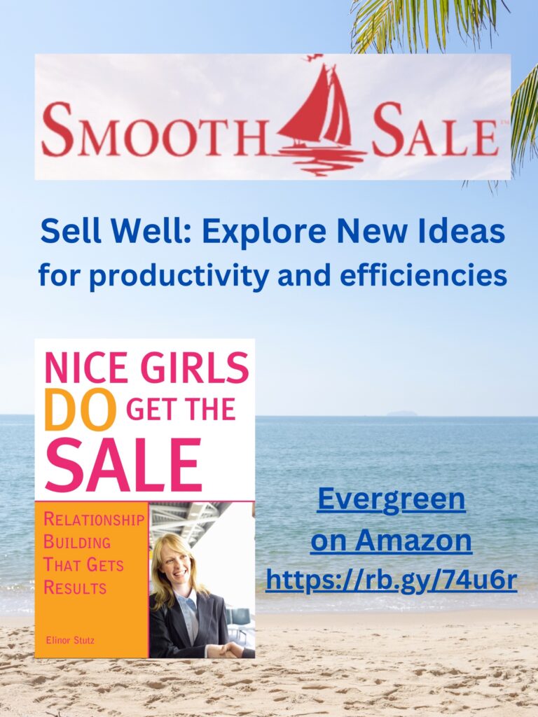 Nice Girls DO Get the Sale is an International Best-Seller and Evergreen: 
A Classic! https://amzn.to/39QiVZw

HIRED! How To Use Sales Techniques To Sell Yourself On Interviews is a best seller. https://amzn.to/33LP2pv and helped many to secure the job they desired

Visit Elinor Stutz's Author Page on Amazon: https://www.amazon.com/Elinor-Stutz/e/B001JS1P8S  