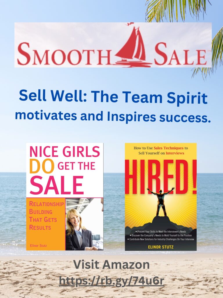 Nice Girls DO Get the Sale is an International Best-Seller and Evergreen: A Classic! https://amzn.to/39QiVZwHIRED! How To Use Sales Techniques To Sell Yourself On Interviews is a best seller. https://amzn.to/33LP2pv and helped many to secure the job they desiredVisit Elinor Stutz's Author Page on Amazon: https://www.amazon.com/Elinor-Stutz/e/B001JS1P8S  