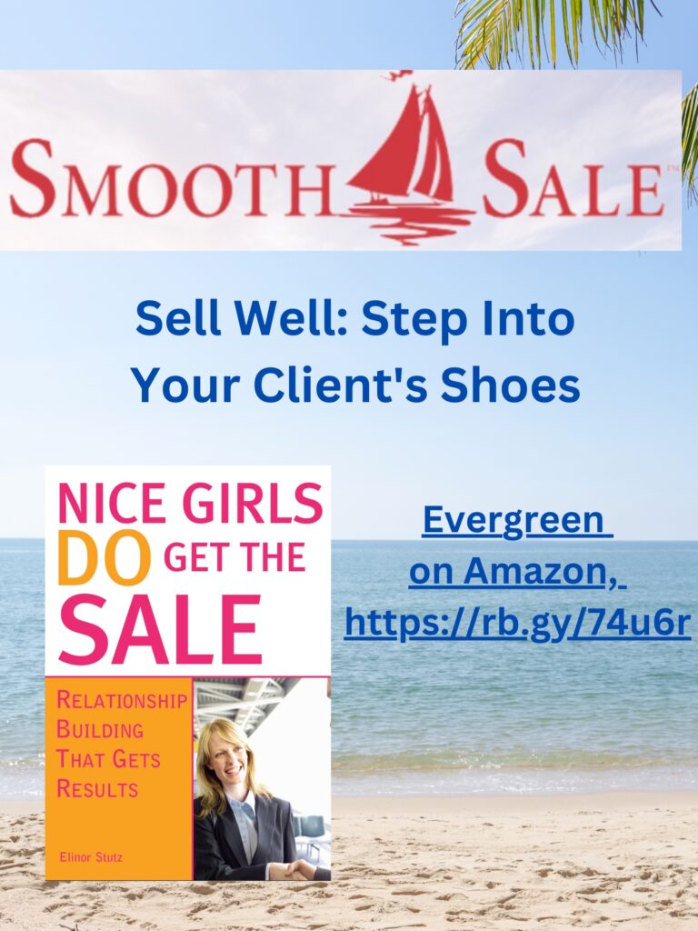 Nice Girls DO Get the Sale is an International Best-Seller and Evergreen: 
A Classic! https://amzn.to/39QiVZw

HIRED! How To Use Sales Techniques To Sell Yourself On Interviews is a best seller. https://amzn.to/33LP2pv and helped many to secure the job they desired

Visit Elinor Stutz's Author Page on Amazon: https://www.amazon.com/Elinor-Stutz/e/B001JS1P8S  