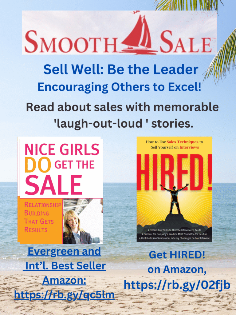 Nice Girls DO Get the Sale: Relationship Building That Gets Results is an International Best-Seller and Evergreen:
A Classic! https://amzn.to/39QiVZw
HIRED! How To Use Sales Techniques To Sell Yourself On Interviews is a best seller. https://amzn.to/33LP2pv and has helped many to secure the job they desired.